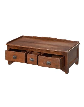 Starý kupecký stolek z teakového dřeva, 97x49x36cm