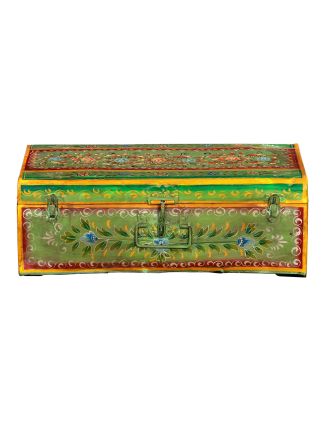 Plechový kufr, příruční zavazadlo, ručně malované, 65x37x24cm