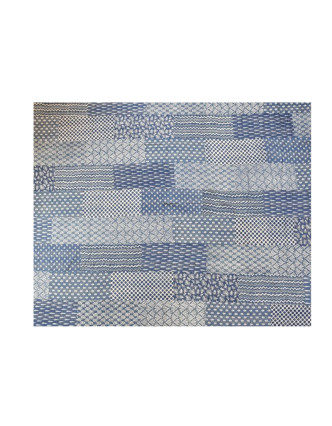 Přehoz na postel, modrý, block print, ruční práce, prošívaný, 230x280cm