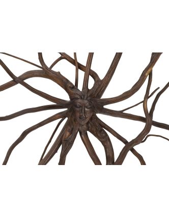 Dřevěná hlava Déví z kořene kávovníku, 100x100cm