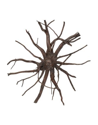 Dřevěná hlava Déví z kořene kávovníku, 100x100cm