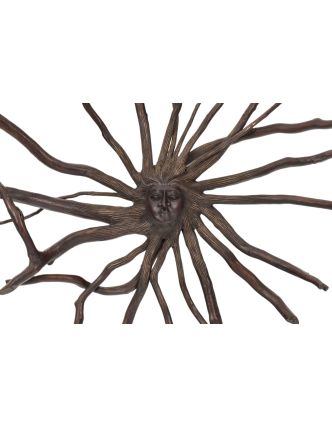 Dřevěná hlava Déví z kořene kávovníku, 80x80cm