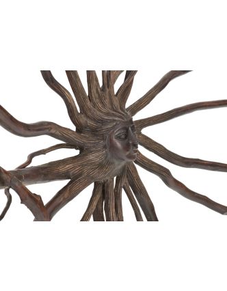 Dřevěná hlava Déví z kořene kávovníku, 80x80cm