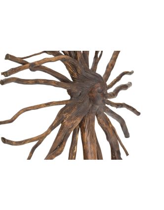 Dřevěná hlava Déví z kořene kávovníku, 60x60cm