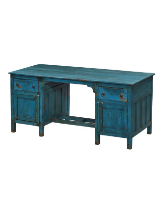 Starý psací stůl z teakového dřeva, 160x74x76cm