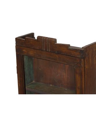 Prosklená skříňka z teakového dřeva, 38x14x77cm