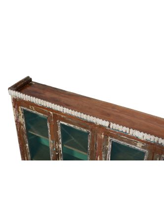 Prosklená skříňka z teakového dřeva, 134x22x96cm