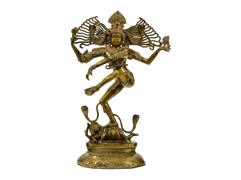 Tančící Šiva, Natraj, mosazná socha, antik patina, 50x27x80cm