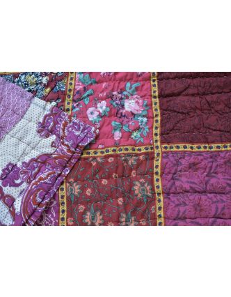 Ručně prošívaná deka, výplň bavlna, patchwork,  230x260cm