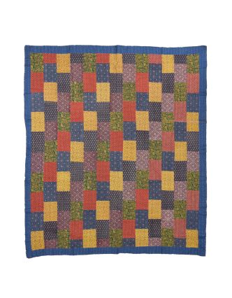 Přehoz na postel, dvojitý, prošívaný patchwork, multicolor, 248x274cm