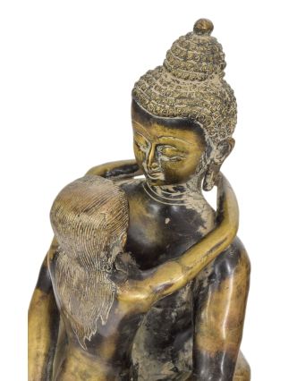 Buddha Shakti, mosazná socha, 22x21x27cm