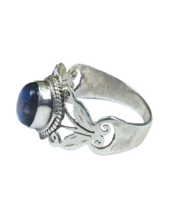 Stříbrný prsten vykládaný labradoritem, AG 925/1000, 3g, Nepál