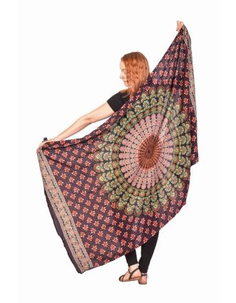 Sárong s mandalou, ručně potištěný, 110x170cm