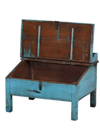 Starý kupecký stolek z teakového dřeva, 67x50x50cm