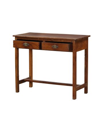 Starý psací stůl z teakového dřeva, 91x45x77cm