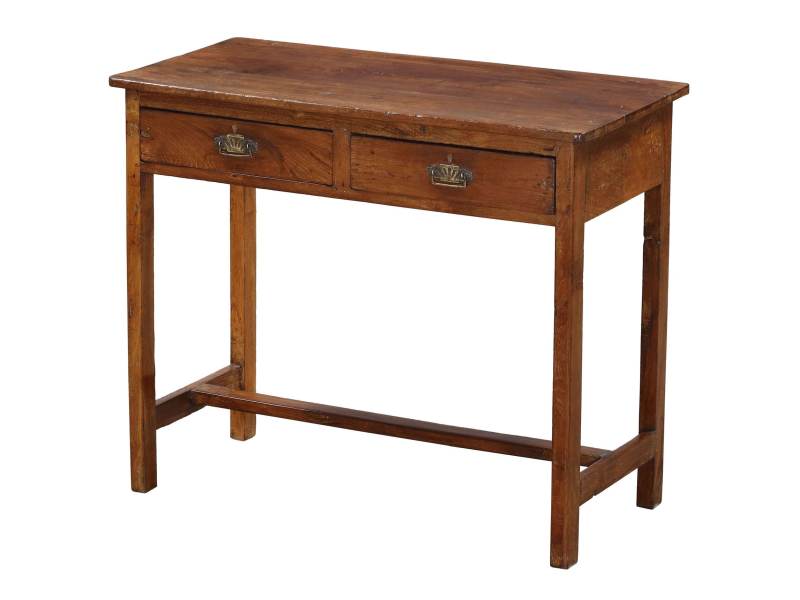 Starý psací stůl z teakového dřeva, 91x45x77cm