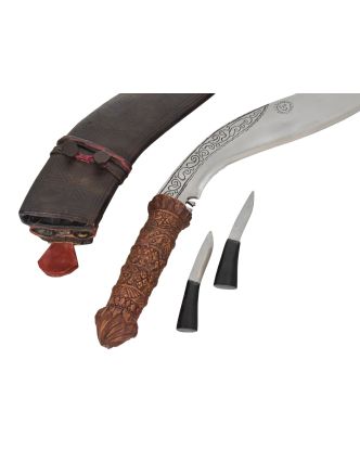 Khukri nůž "Traditional Carving Handle Khukuri" 12", nůž 43cm, čepel 30cm
