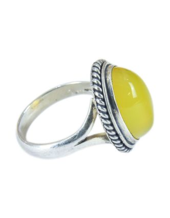 Stříbrný prsten vykládaný citrínem, AG 925/1000, 6g, Nepál