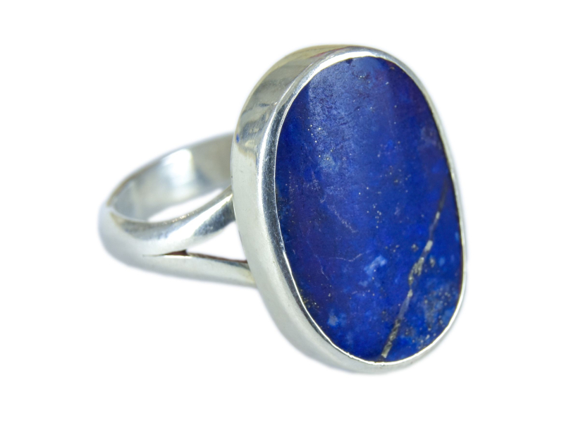 Stříbrný prsten vykládaný lapis lazuli, AG 925/1000, 8g, Nepál