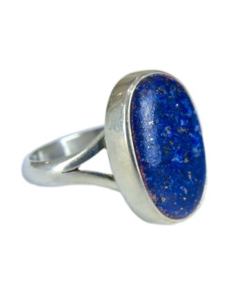 Stříbrný prsten vykládaný lapis lazuli, AG 925/1000, 8g, Nepál