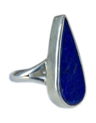 Stříbrný prsten vykládaný lapis lazuli, AG 925/1000, 10g, Nepál