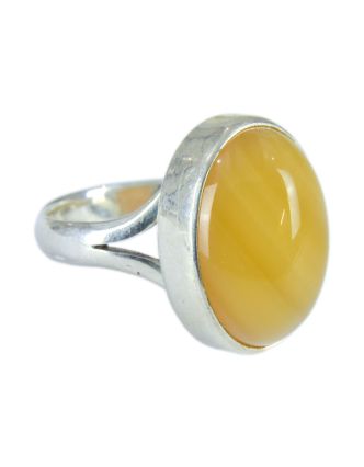 Stříbrný prsten vykládaný citrínem, AG 925/1000, 9g, Nepál
