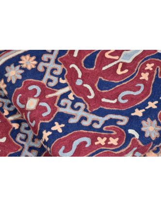 Ručně vyšívaný koberec/tapiserie, výšivka z kašmírské vlny, 296x76cm