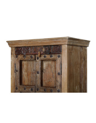 Skříň z mangového dřeva, staré teakové dveře s kováním, 83x50x179cm