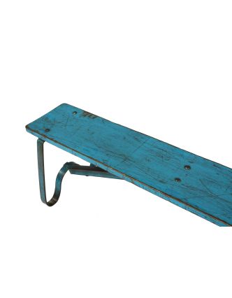Lavička z teakového dřeva, železné nohy, 153x40x45cm