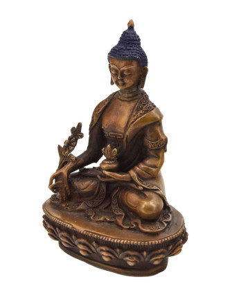 Uzdravující Buddha, kovová soška, 7x5x10cm