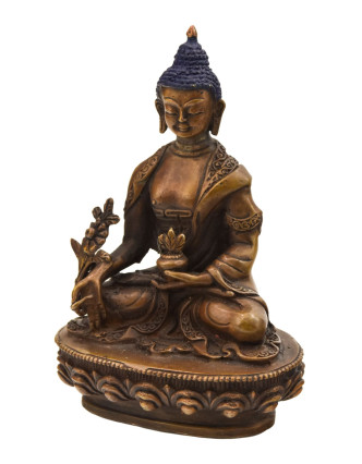 Uzdravující Buddha, kovová soška, 7x5x10cm