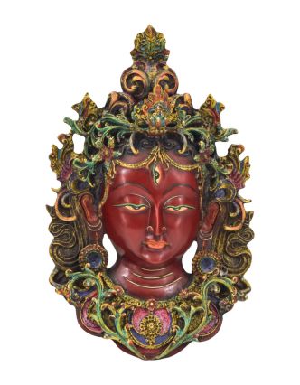 Maska Tara, ručně malovaná, pryskyřice, 18x9x30cm