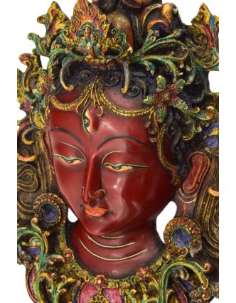 Maska Tara, ručně malovaná, pryskyřice, 18x9x30cm