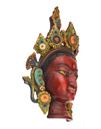 Maska Tara, ručně malovaná, pryskyřice, 22x10x36cm