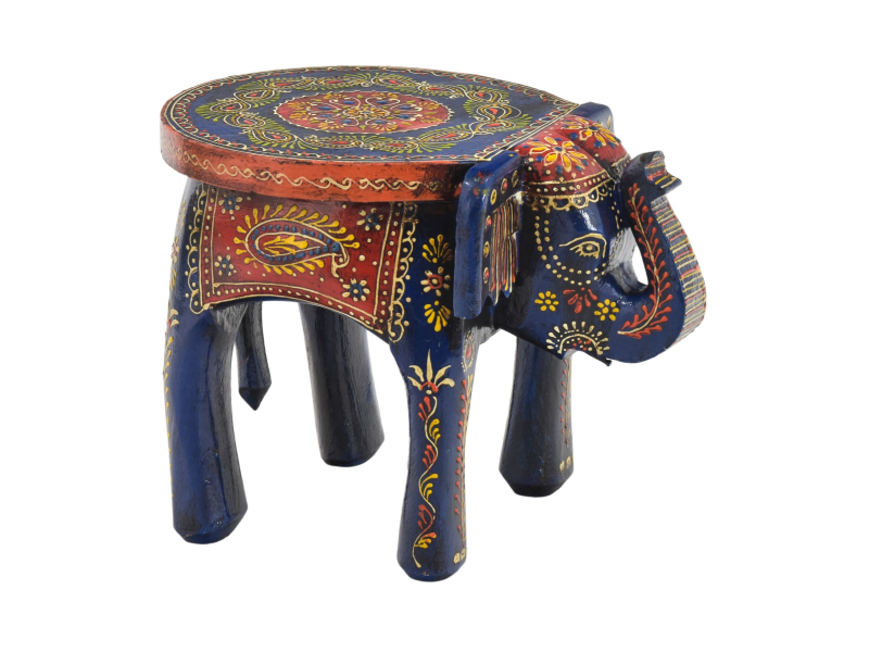 Dřevěný slon, ručně malovaný, 19x19x21cm
