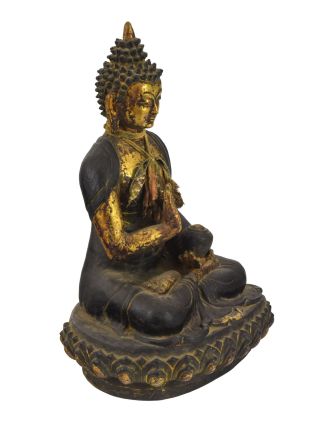 Buddha Amoghasiddhi, keramická socha, ručně malovaná, antik patina,42cm