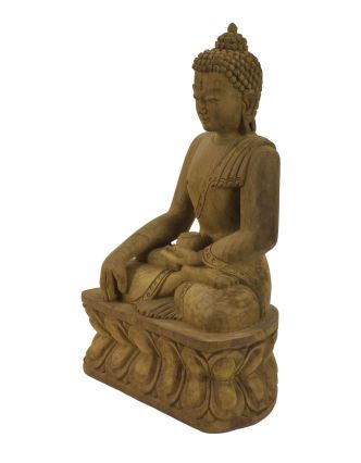 Dřevěná soška Buddha Šakjamuni, ruční práce, 30cm