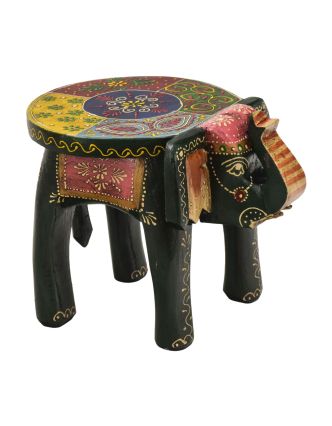 Dřevěný slon, ručně malovaný, 28x20x20cm
