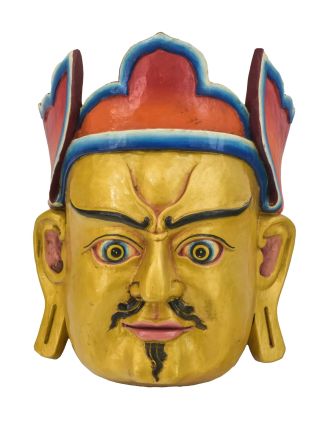 Dřevěná maska, "Guru Rinpoče", 22x14x27cm