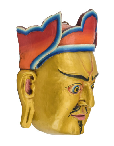 Dřevěná maska, "Guru Rinpoče", 22x14x27cm