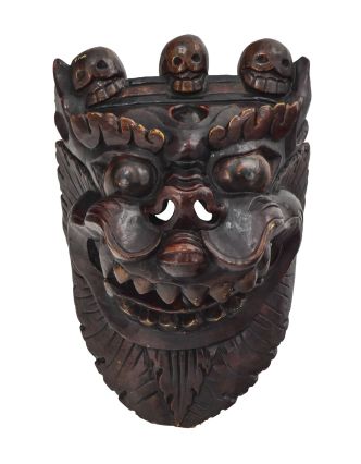Drak, dřevěná maska, antik patina, 27x20x32cm