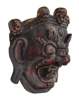 Dřevěná maska, "Bhairab", antik patina, 30x15x30cm