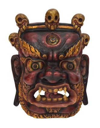 Dřevěná maska, "Bhairab", antik patina, 27x17x34cm