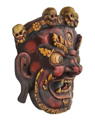 Dřevěná maska, "Bhairab", antik patina, 31x14x32cm