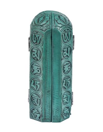 Ganesh, cestovní oltář, pryskyřice, tyrkysová patina, 21 cm