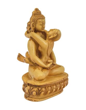 Buddha Shakti, pryskyřice, světlý, antik patina, 9x8x13cm