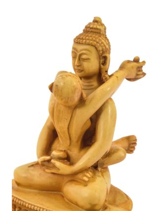 Buddha Shakti, pryskyřice, světlý, antik patina, 9x8x13cm