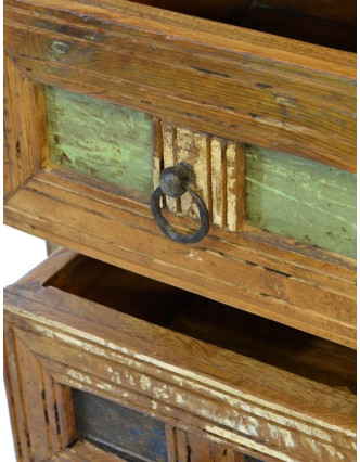 Šuplíková komoda ze starého teakového dřeva v "Goa" stylu, 86x40x80cm