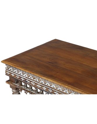 Konferenční stolek z mangového dřeva, ruční řezby, 120x61x46cm