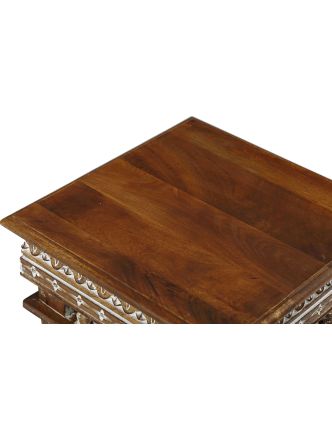 Konferenční stolek z mangového dřeva, ruční řezby, 46x46x46cm